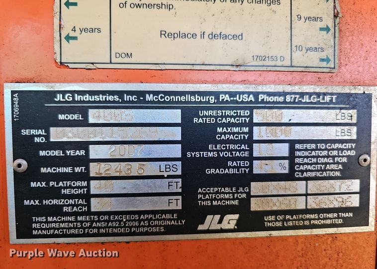 image for item DO2676 2007 JLG 400S  boom lift