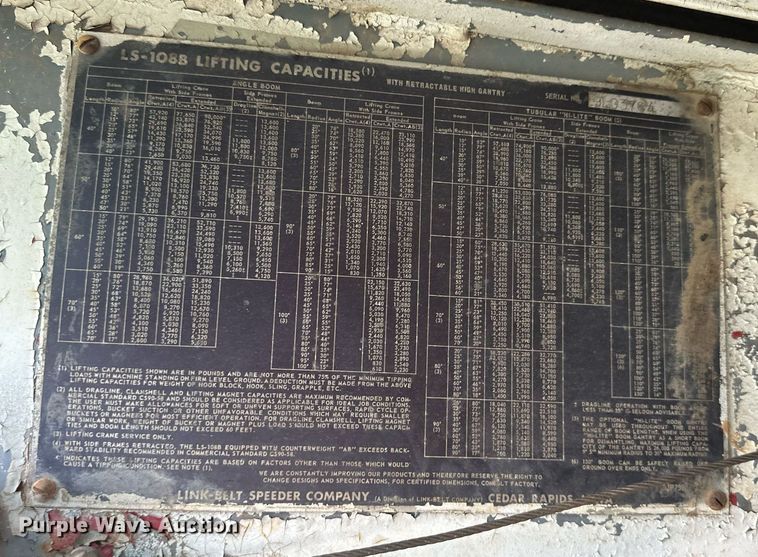 image for item DO5021 1969 Link Belt LS108B  crane