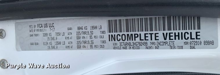 image for item DP8648 2017 Dodge Ram 5500HD  bucket truck