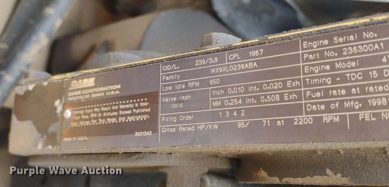 image for item DQ1720 1999 Case 580 Super L Series II  backhoe