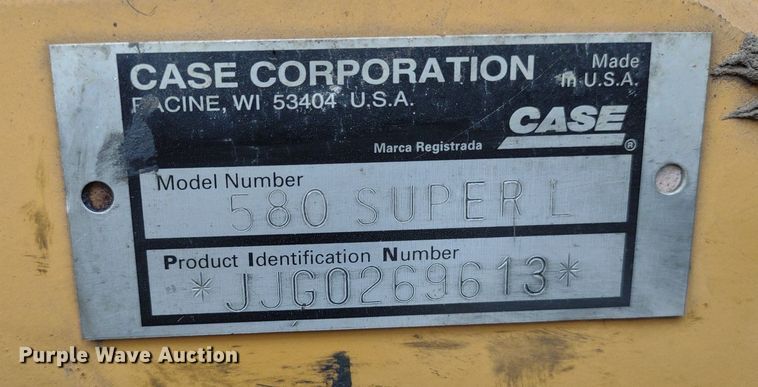 image for item DQ1720 1999 Case 580 Super L Series II  backhoe