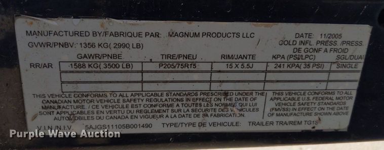 image for item DQ1752 2005 Magnum MMG55  generator