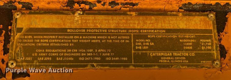 image for item DQ2058 1985 Caterpillar D4E  cable plow