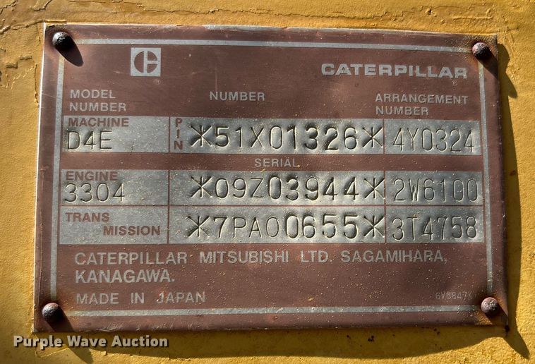 image for item DQ2058 1985 Caterpillar D4E  cable plow