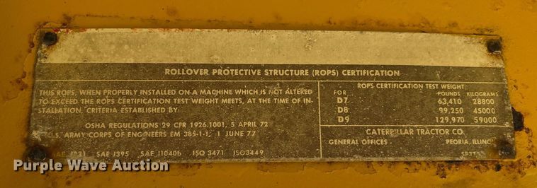 image for item DQ2060 1981 Caterpillar D8K  dozer