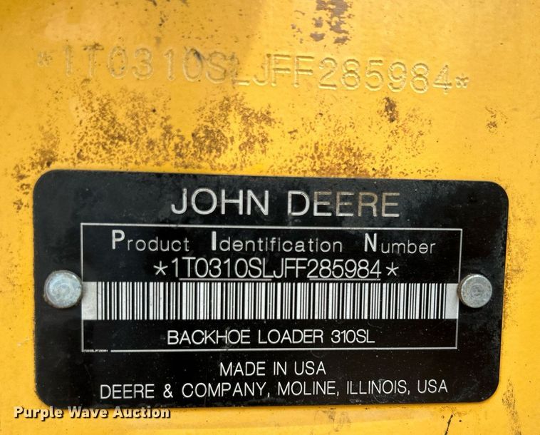 image for item DR4681 2015 John Deere 310SL  backhoe