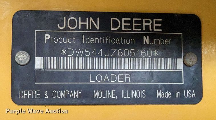 image for item DR6969 2006 John Deere 544J  wheel loader