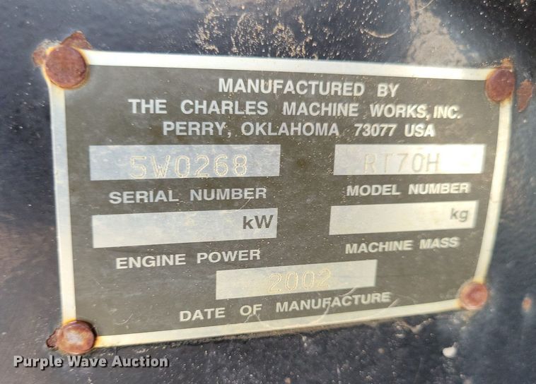 image for item JO9145 2002 Ditch Witch RT70H  trencher