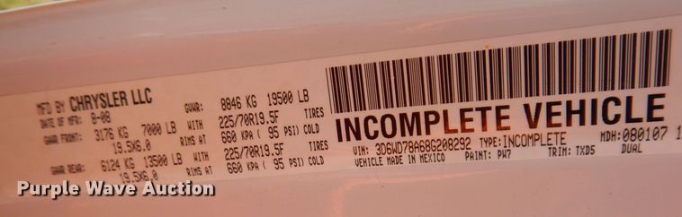 image for item JO9155 2008 Dodge Ram 5500  Quad Cab flatbed truck