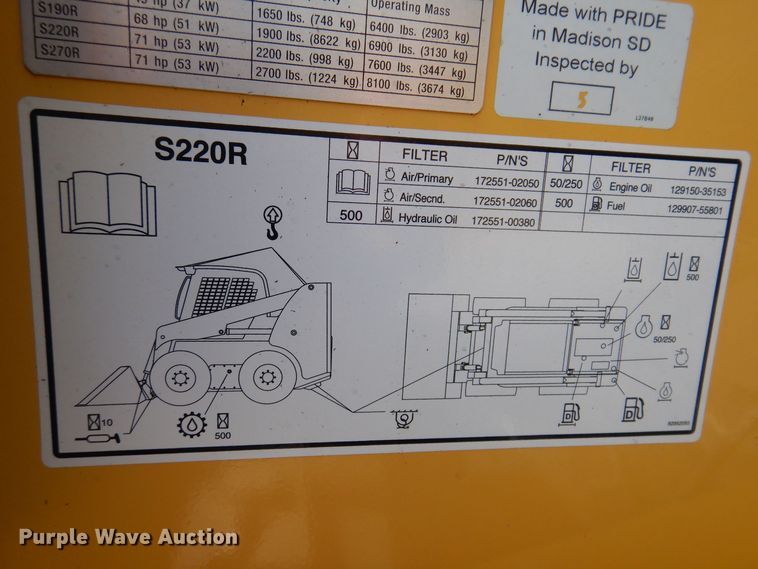 image for item JO9158 2012 Yanmar S220R  skid steer loader