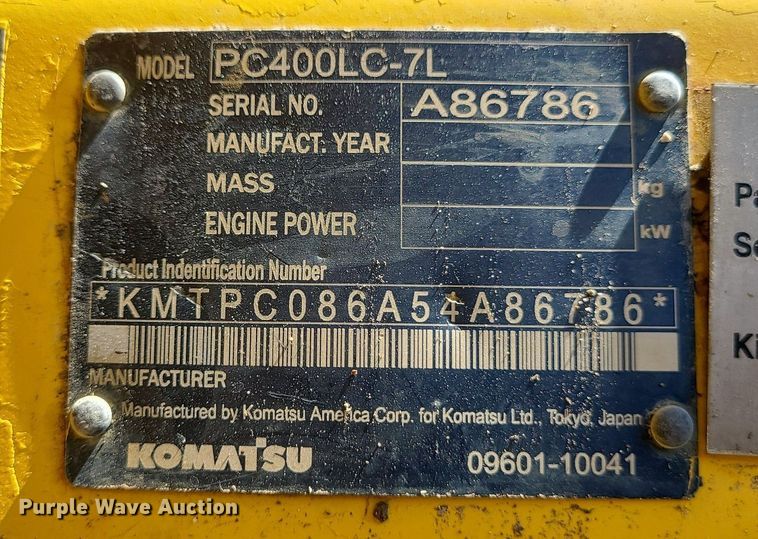 image for item LE9069 2006 Komatsu PC400LC-7L  excavator