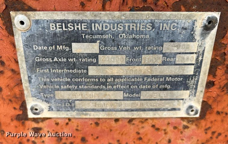 image for item LI9728 1999 Belshe T-18  equipment trailer
