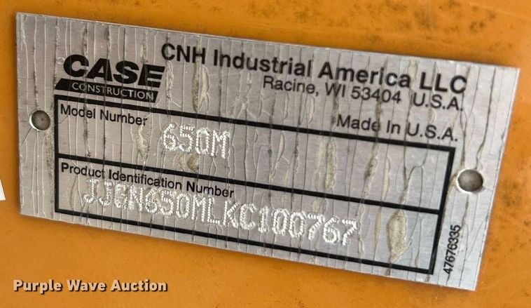 image for item LI9732 2020 Case 650M LT  dozer