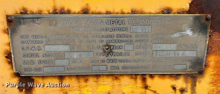 image for item LI9744 1976 Eaton TCR14E  reel trailer