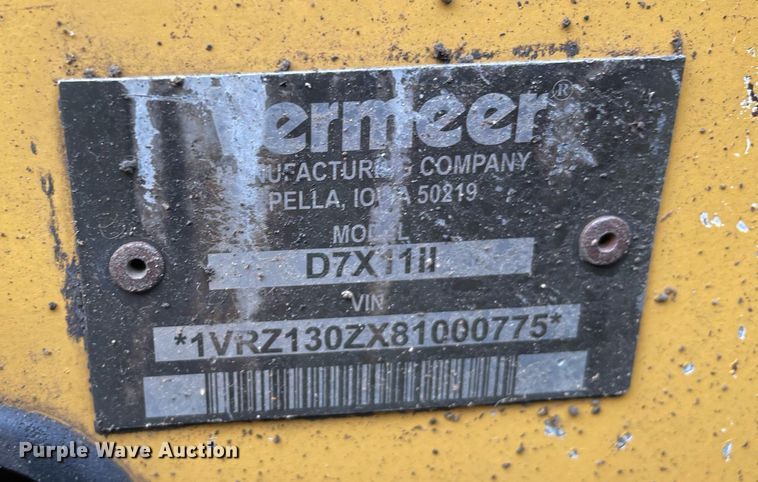 image for item LJ9675 2008 Vermeer D7X11 Series II  directional boring unit