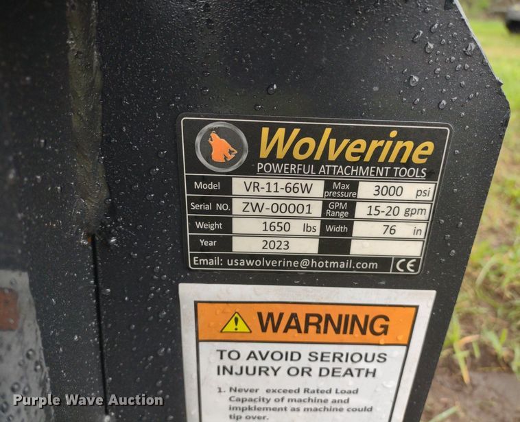 image for item LL9133 2023 Wolverine VR-11-66W  skid steer roller