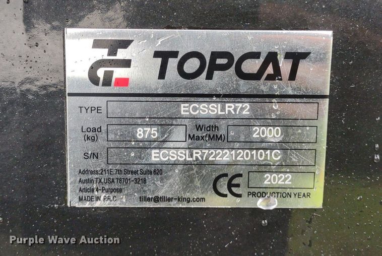 image for item LL9136 2022 TopCat ECSSLR72  skid steer landscape rake