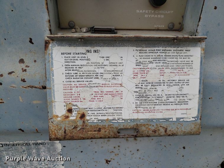 image for item LT9751 Ingersoll Rand 100  air compressor