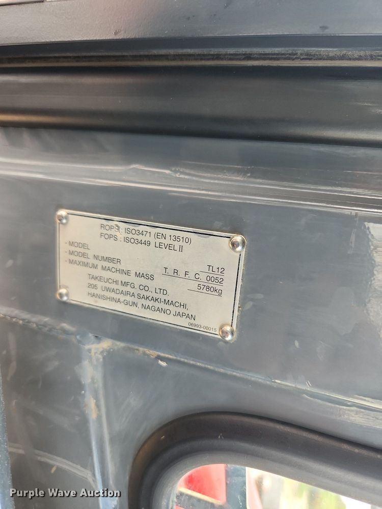 image for item LX9565 2015 Takeuchi TL12  tracked skid steer loader