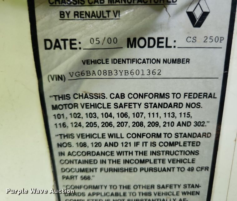 image for item LX9566 2000 Mack CS250P  dump flatbed truck