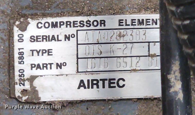 image for item LX9572 2000 Atlas Copco XAS96  air compressor