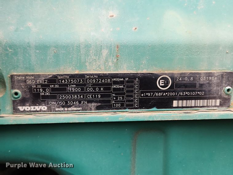 image for item LX9595 2004 Volvo EW180B  wheeled excavator