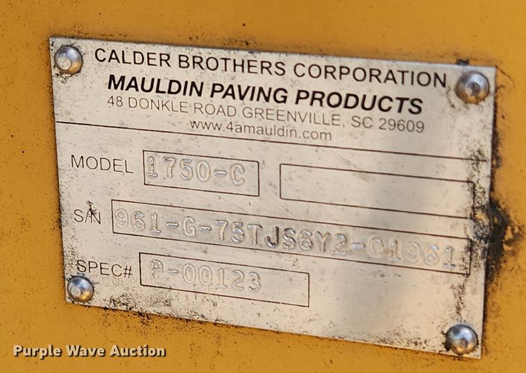 image for item LX9628 Mauldin 1750-C  paver