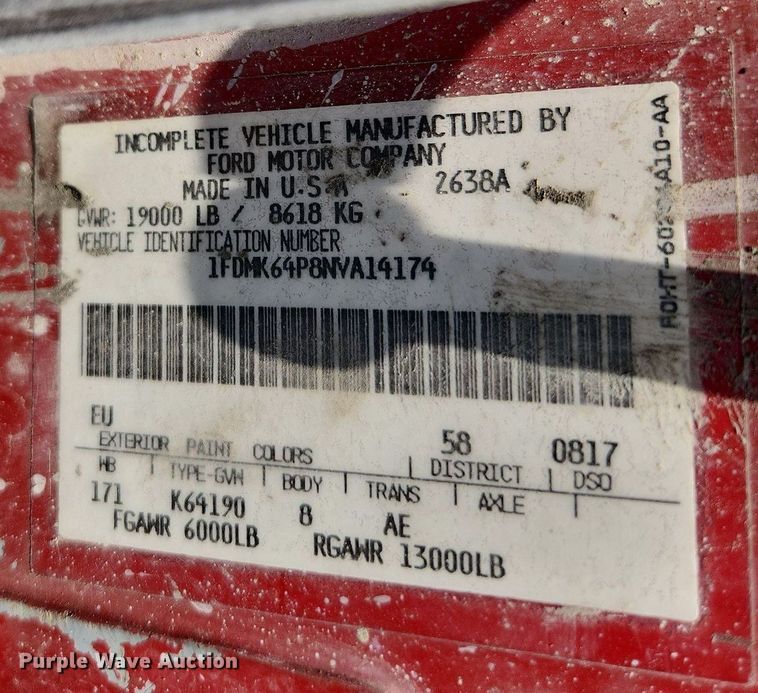 image for item LX9638 1992 Ford F600  flatbed truck