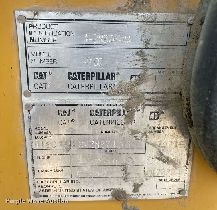 image for item LY9754 1998 Caterpillar 416C  backhoe