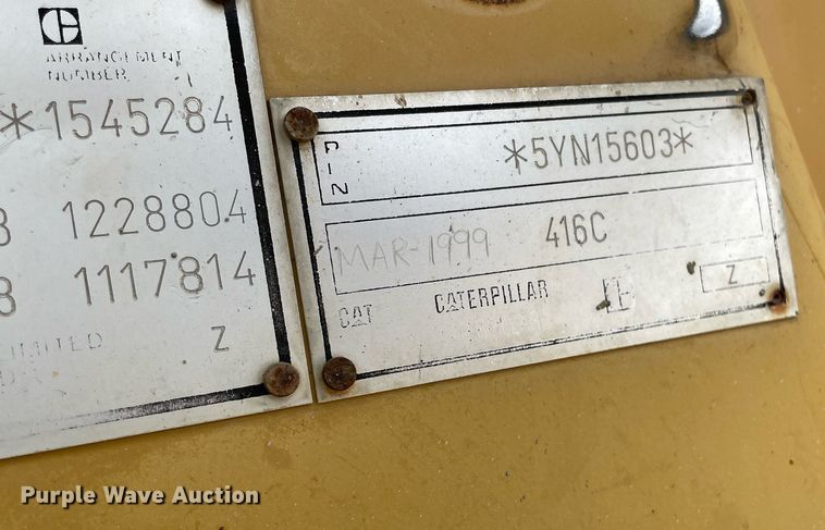 image for item LY9755 1999 Caterpillar 416C  backhoe