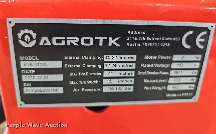 image for item MD9824 2023 Agrotk ATK-TC24  tire machine