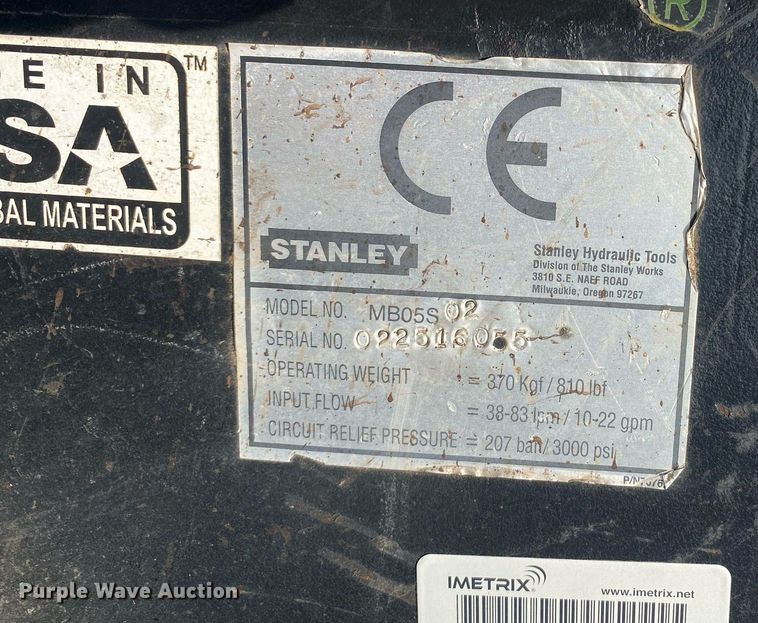 image for item MG9920 Stanley MB05S02  skid steer breaker