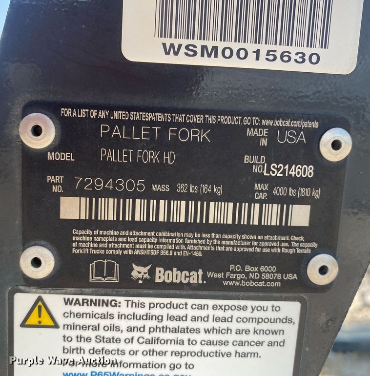 image for item MG9930 Bobcat Pallet Fork HD  skid steer forks