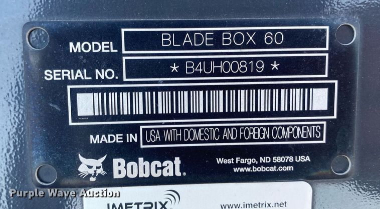 image for item MG9932 Bobcat Blade Box 60  skid steer box blade