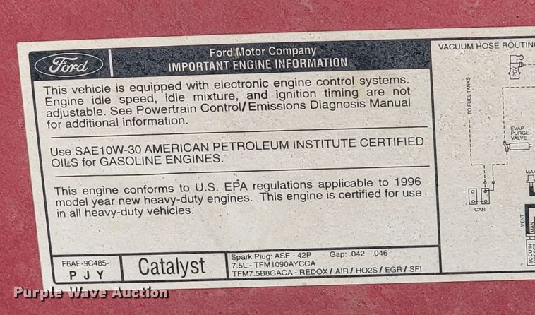 image for item ML9385 1996 Ford F350 XL  flatbed pickup truck