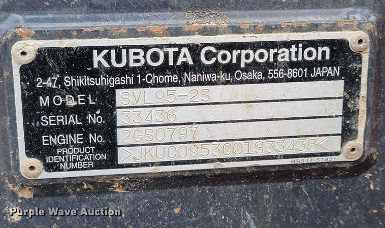image for item ML9388 2017 Kubota SVL95-2S  tracked skid steer loader