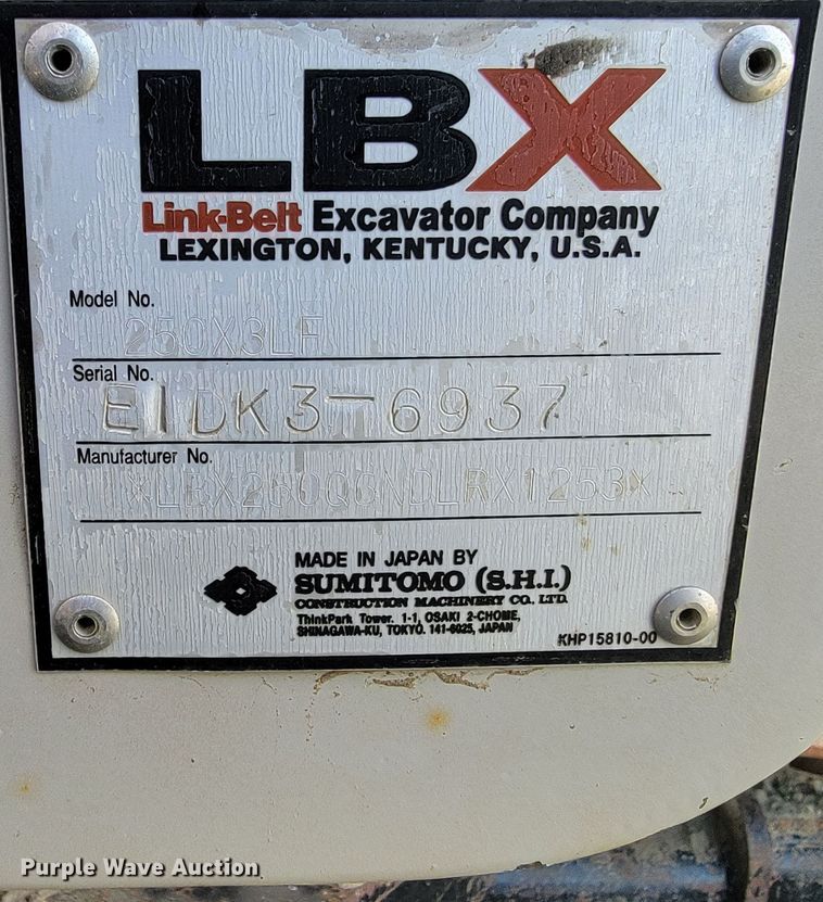 image for item ML9416 2013 Link-Belt 250X3 LF  long reach excavator