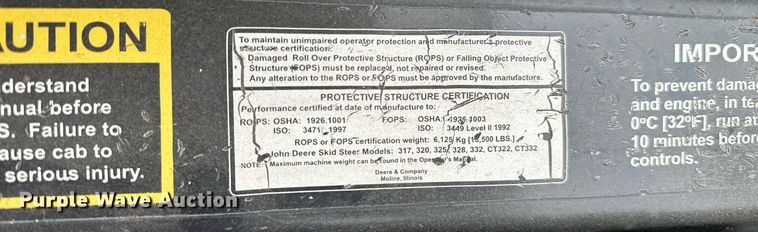 image for item OG9000 2008 John Deere 328  skid steer loader