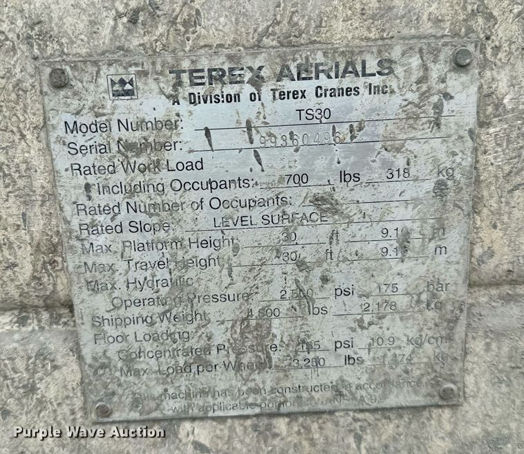 image for item OG9004 Terex TS30  scissor lift