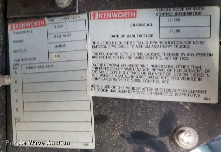 image for item DP7844 1998 Kenworth T800B  flatbed truck