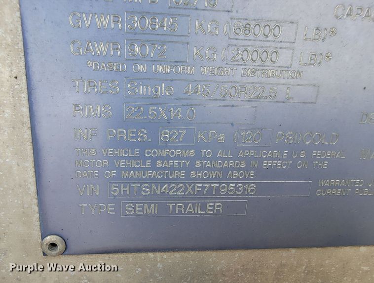 image for item HY9021 2015 Heil  pneumatic dry bulk trailer