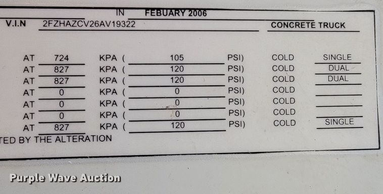 image for item HY9022 2006 Sterling LT9500  ready mix truck