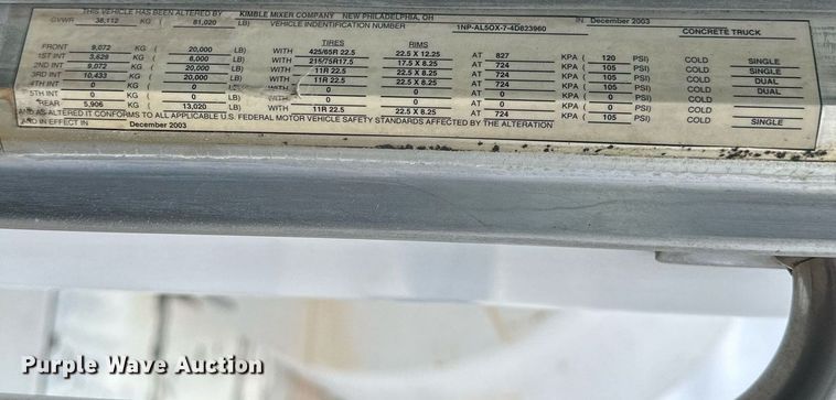 image for item KL9204 2004 Peterbilt 357  ready mix truck