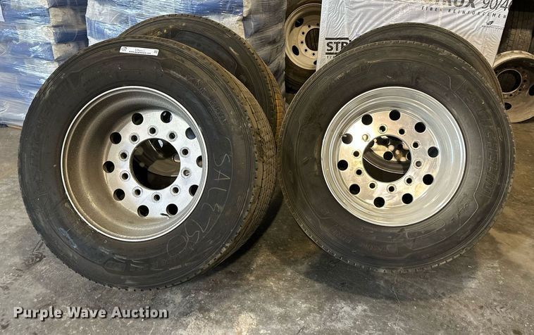 image for item LN9206 (4) Michelin 445/50R22.5 tires and wheels