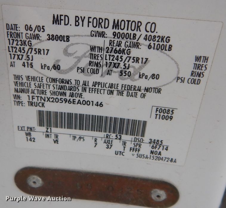 image for item DK1856 2006 Ford F250 Super Duty XL  SuperCab pickup truck