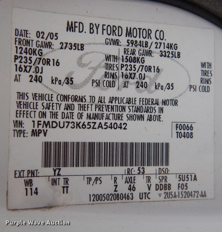 image for item DK1857 2005 Ford Explorer XLT  SUV