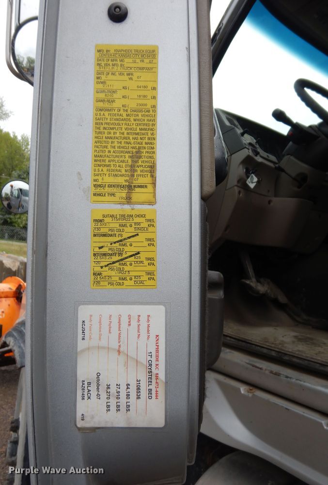 image for item DK1858 2008 Sterling LT9500  dump truck