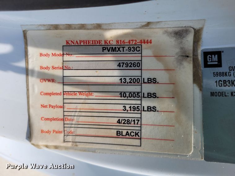 image for item DK1859 2017 Chevrolet Silverado 3500HD  dump flatbed pickup truck