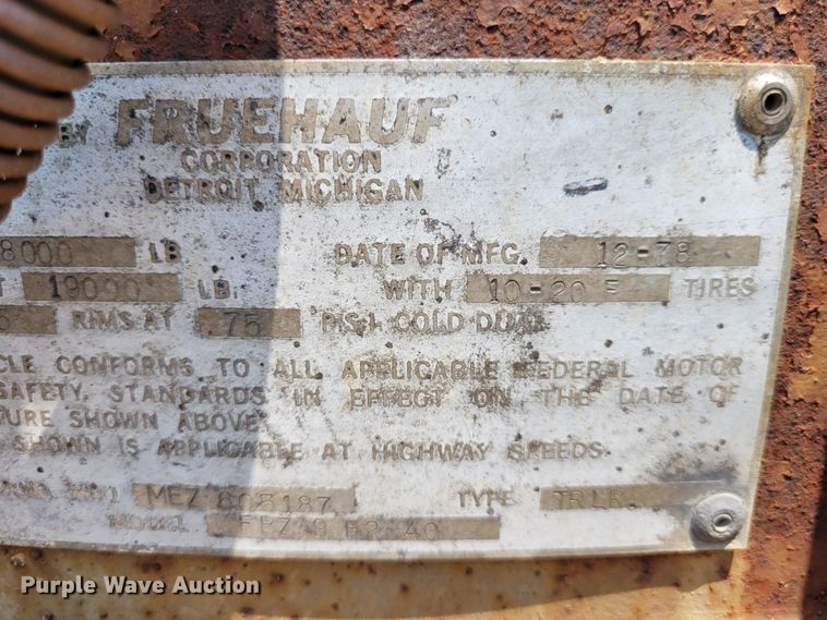 image for item DK1866 1978 Freuhauf FBZ9F240  dry van trailer