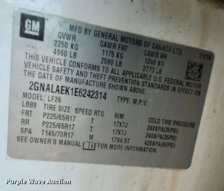 image for item DK1911 2014 Chevrolet Equinox  SUV